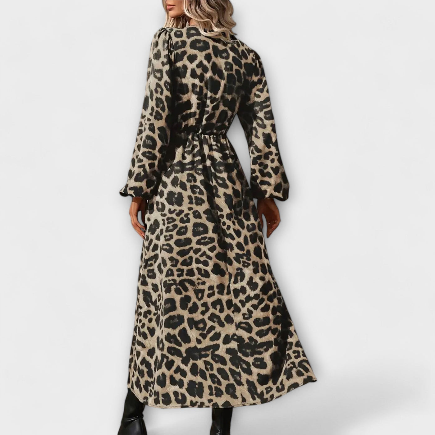 Natalie - Elegantiška suknelė su madingu leopardų raštu